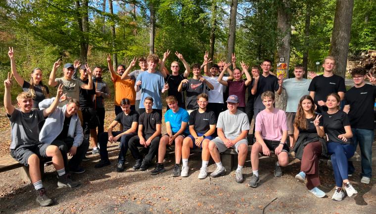 Group photo of apprentices at ARaymond in the woods